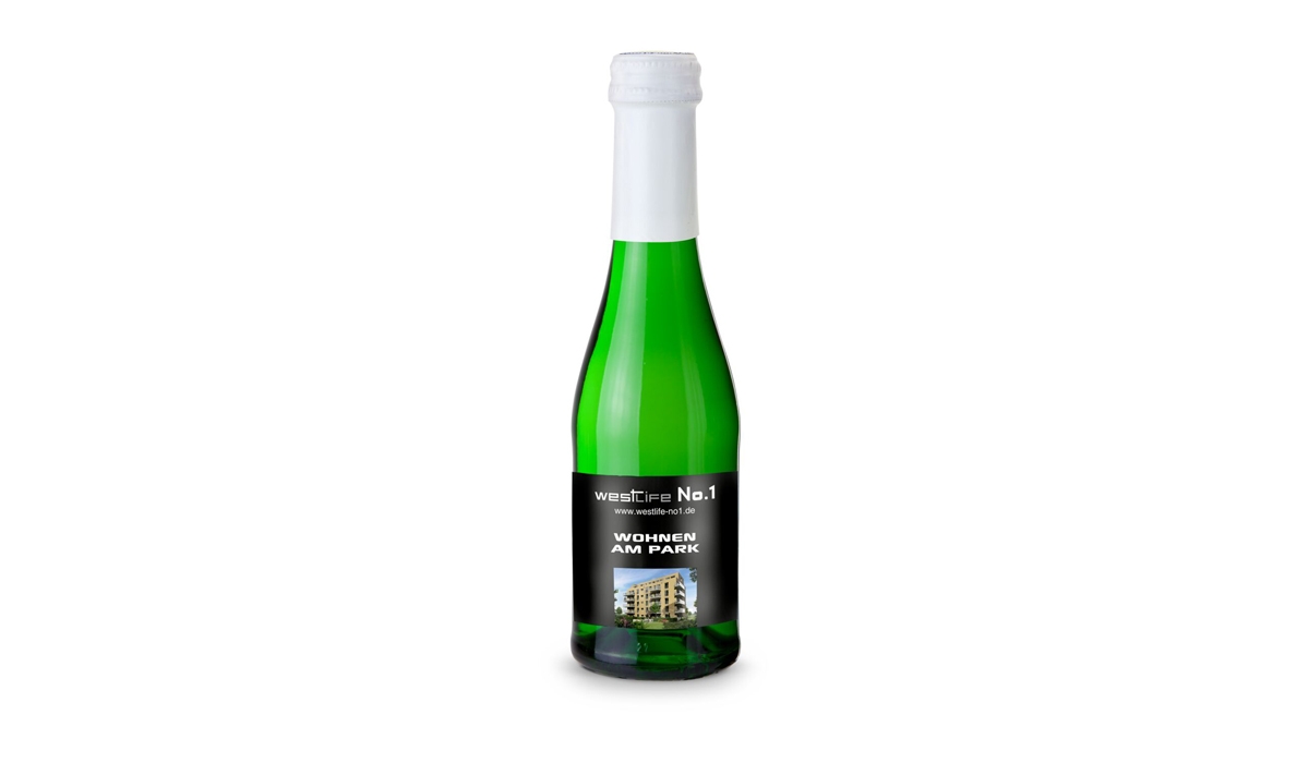Sparkling wine Cuvée - bottle green - Capsule white, 0.2 l