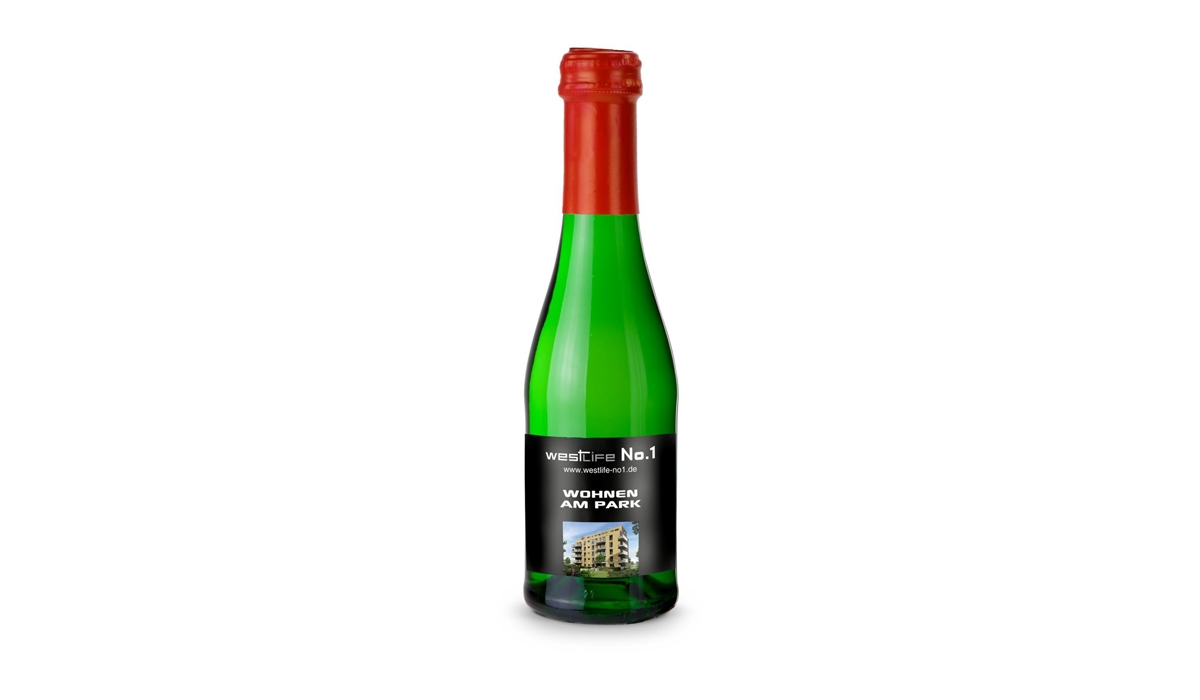 Sekt Cuvée Piccolo - Flasche grün - Kapsel rot, 0,2 l