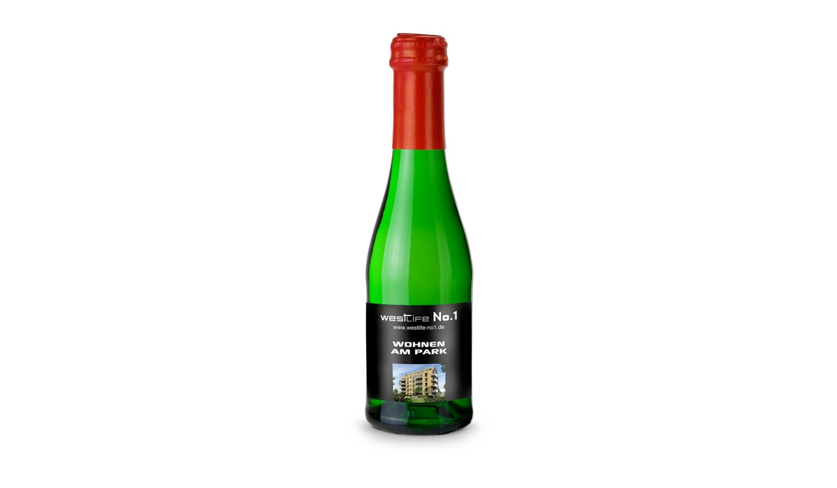 Sparkling wine Cuvée - bottle green - Capsule red, 0.2 l
