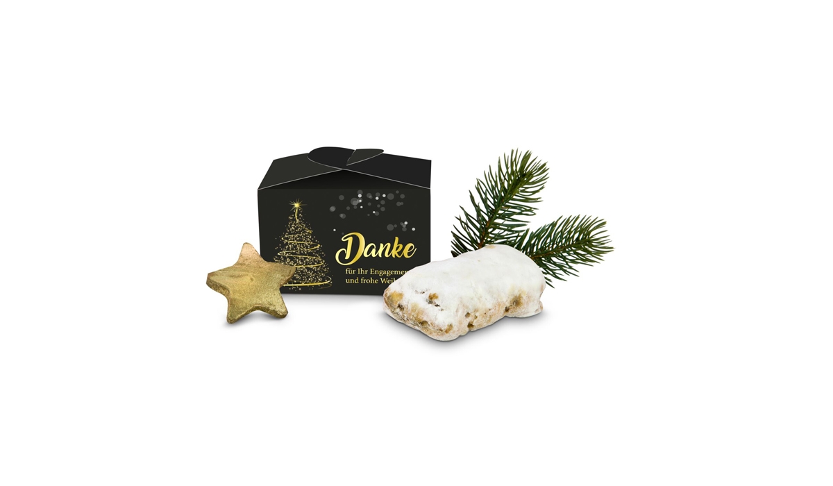 Geschenkartikel / Präsentartikel: Mini Stollen Danke