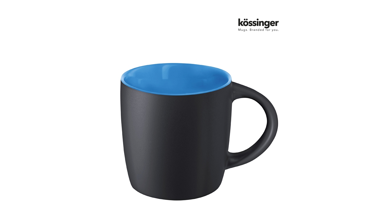 Mug Ennia Black inside - outside matte black-blue