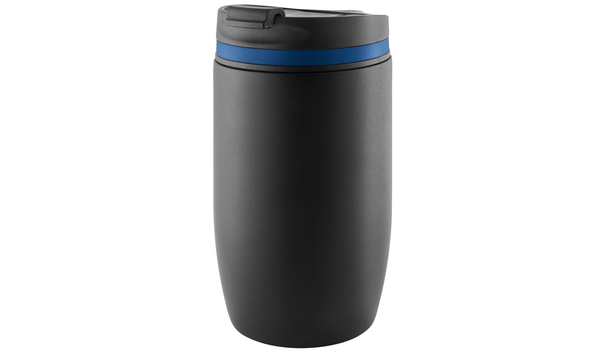 Thermobecher CremaOfficinaNero schwarz/Ring blau