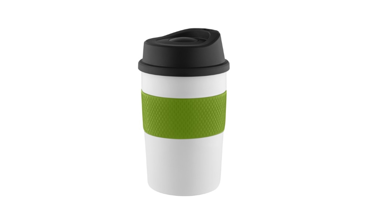 Thermobecher CremaCoffeeHouse weiß/Ring grün