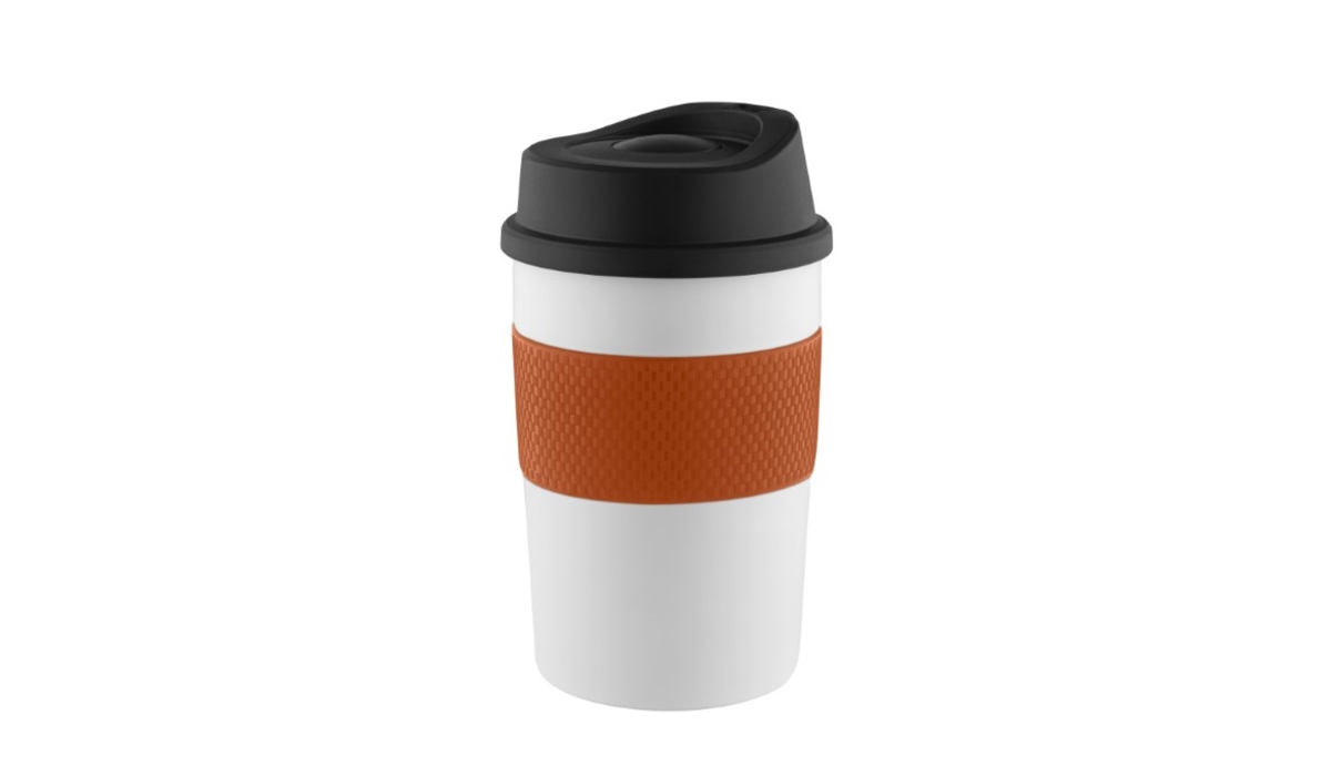 CremaCoffeeHouse thermo mug white/ring orange