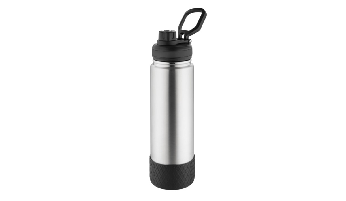 Thermoflasche GenerationRefillTheOneDeLuxe silber/Ring oben schwarz