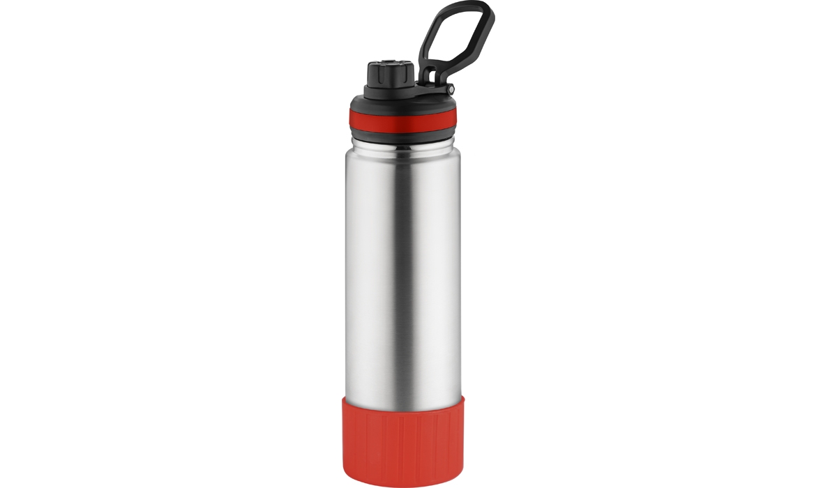 Thermoflasche GenerationRefillTheOneDeLuxe silber/Ring oben rot