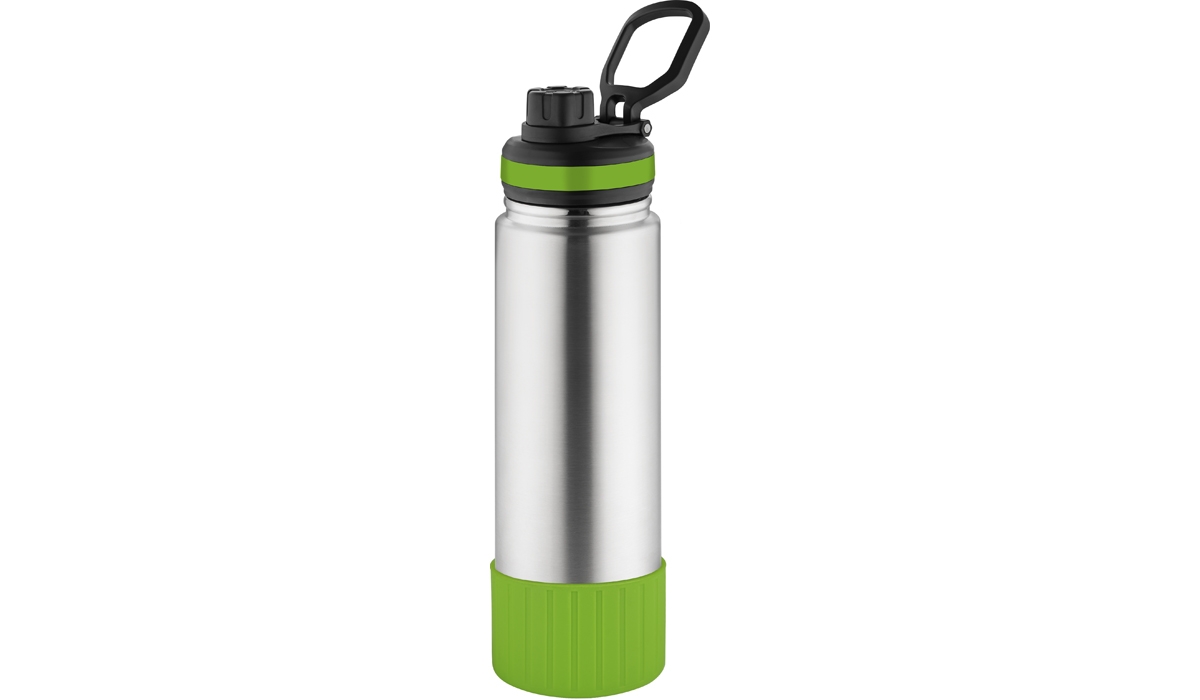 Thermoflasche GenerationRefillTheOneDeLuxe silber/Ring oben grün