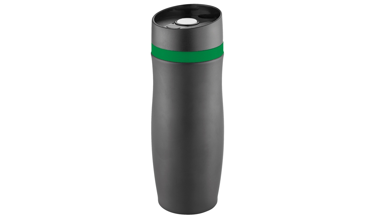 Thermobecher CremaExtensaNero schwarz/Ring grün