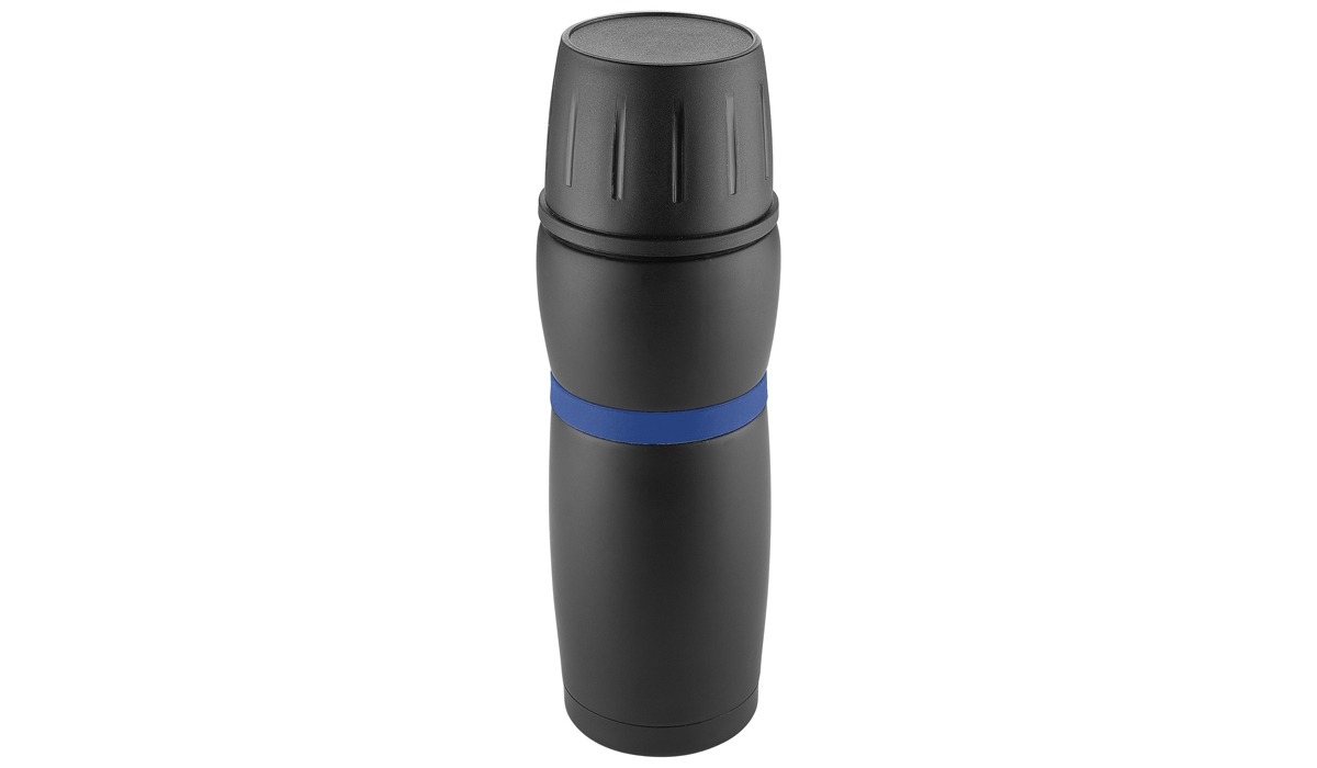 thermos flask CremaTravel black/ring blue