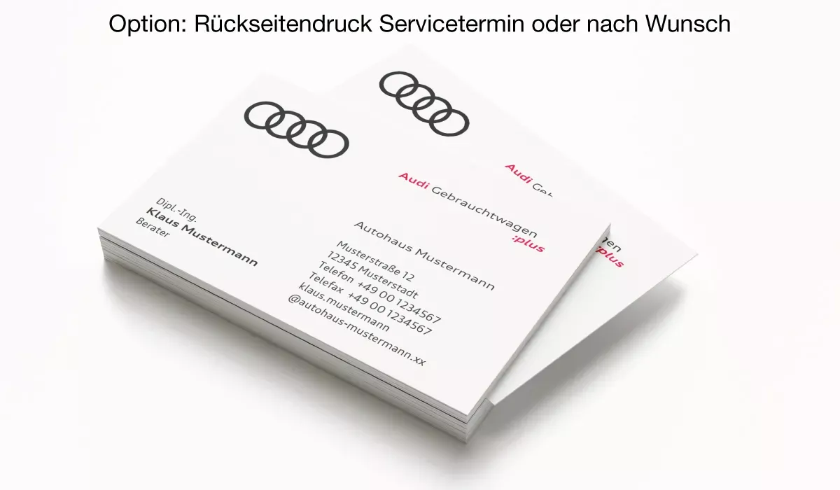 AUDI used cars plus business cards