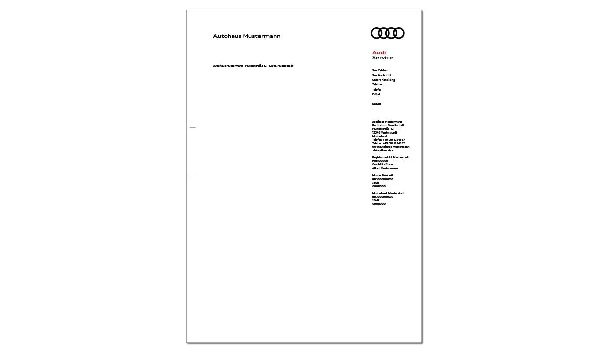 AUDI Service Stationery