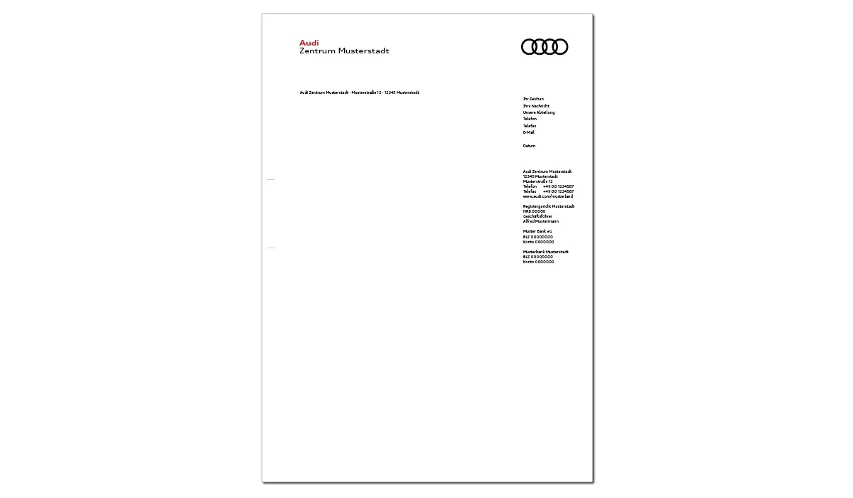AUDI Center Stationery