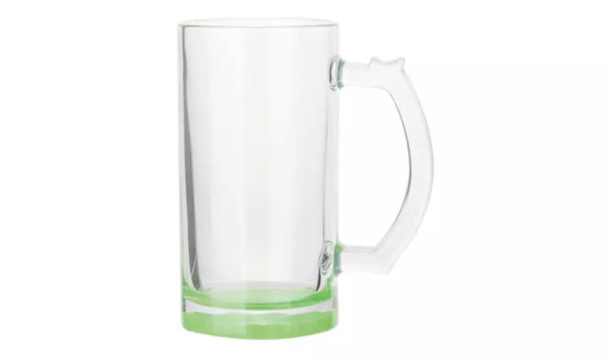 Glasbierkrug klar 470 ml - grün