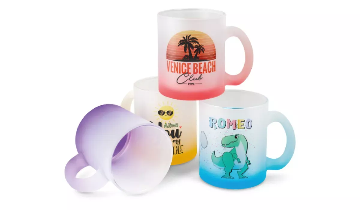 Glass mug with gradient 330 ml