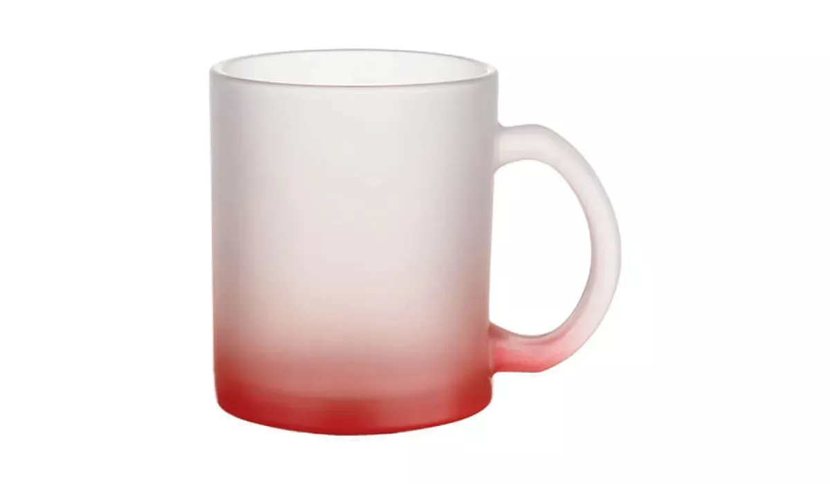 Glass mug with gradient 330 ml - red
