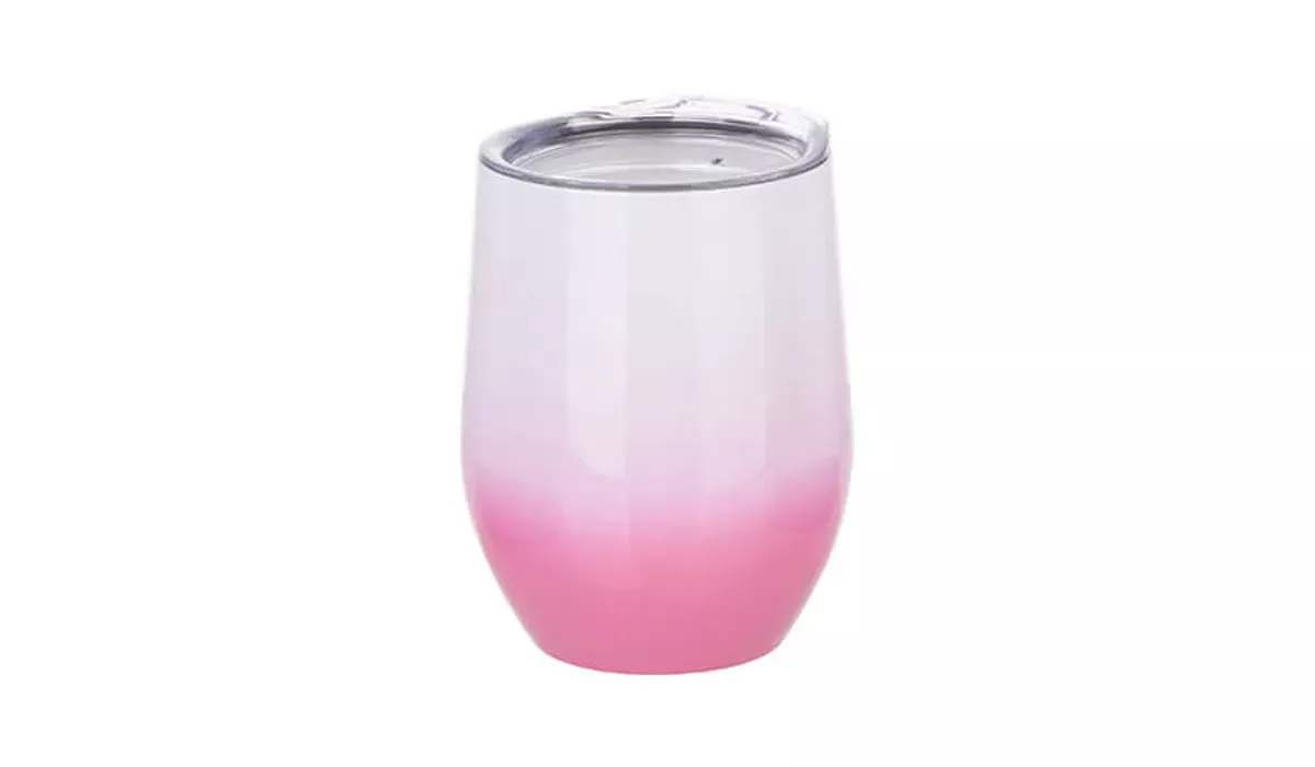 Glühweintasse 360 ml - weiß/rosa