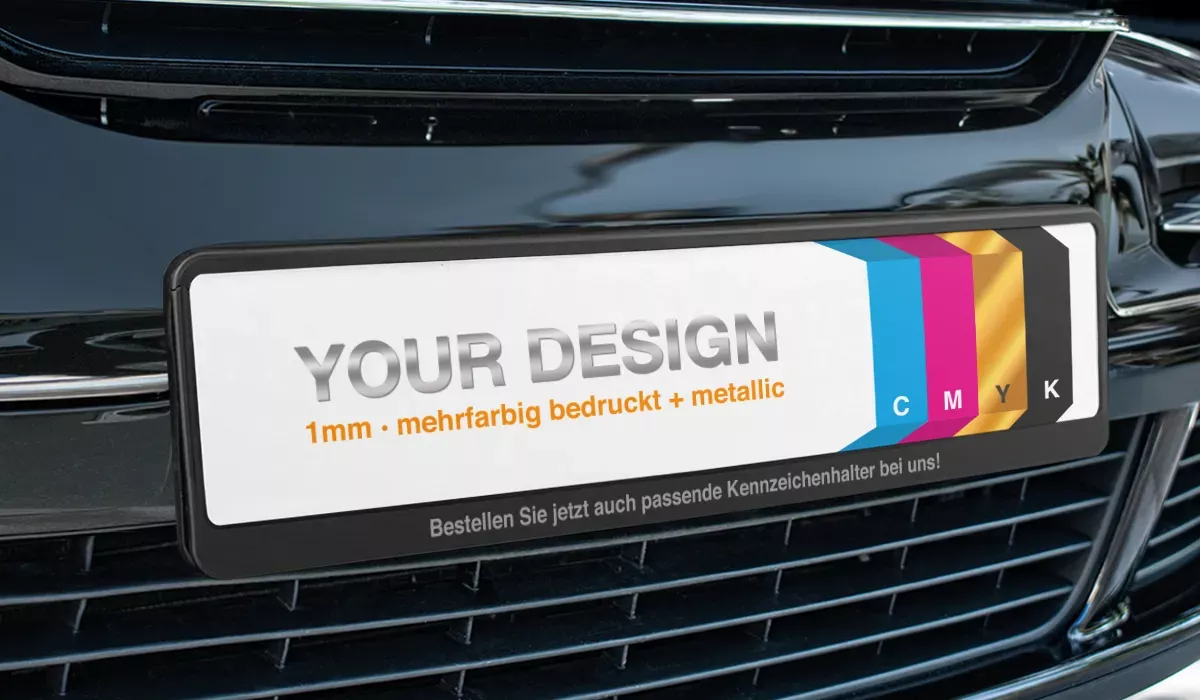 License plate inserts digital direct printing metallic