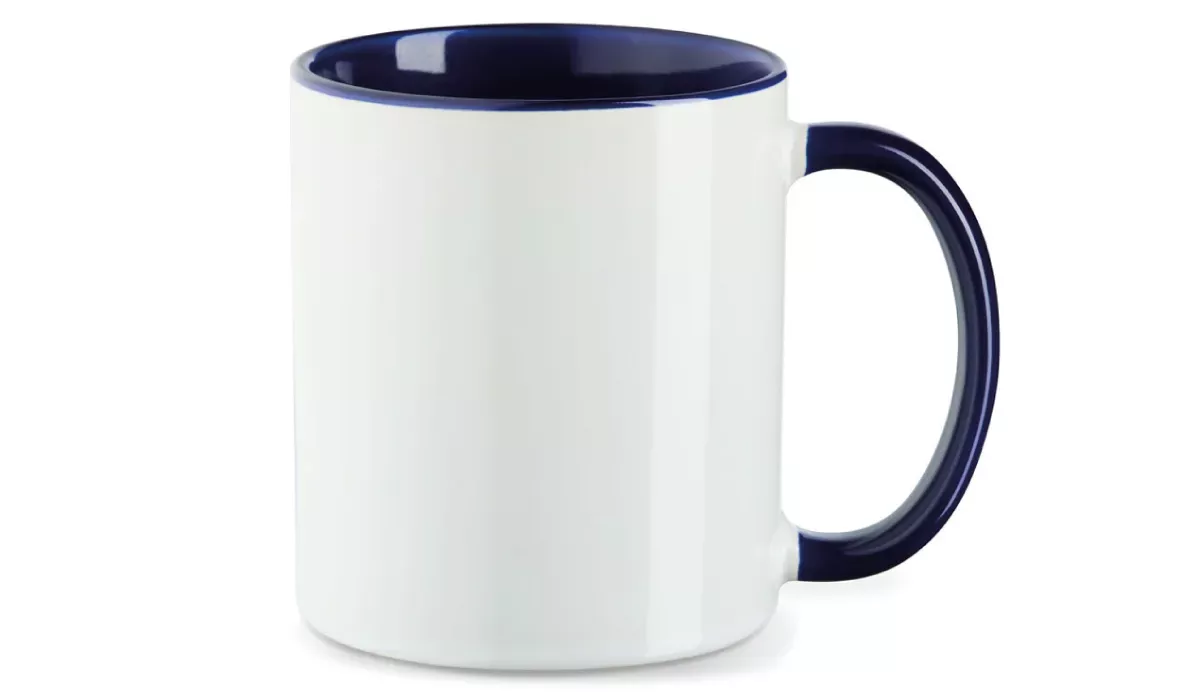 Keramiktasse Funny 330 ml - weiß/blau
