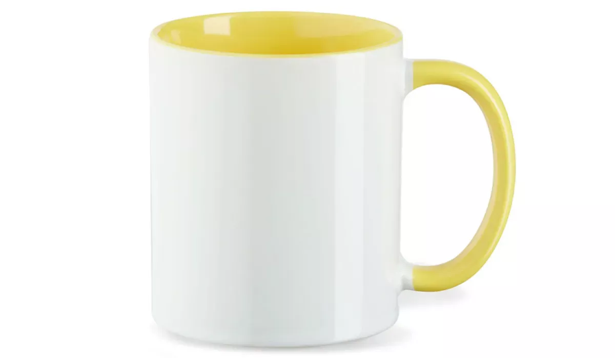 Keramiktasse Funny 330 ml - weiß/gelb