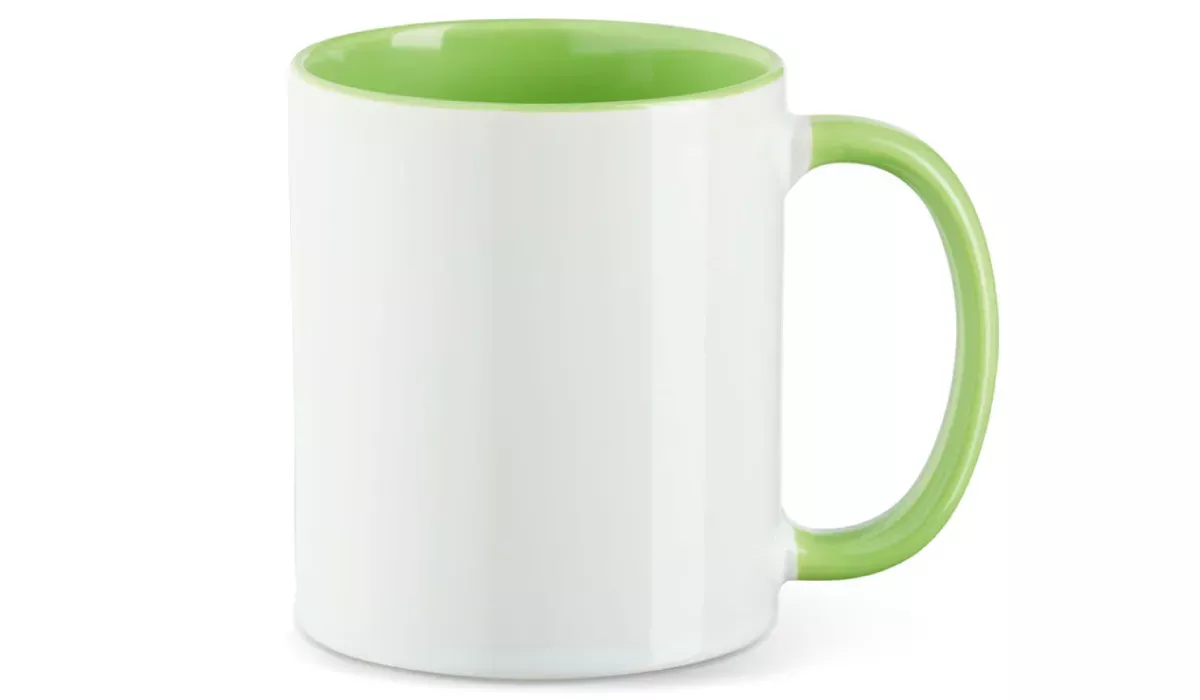 Keramiktasse Funny 330 ml - weiß/hellgrün