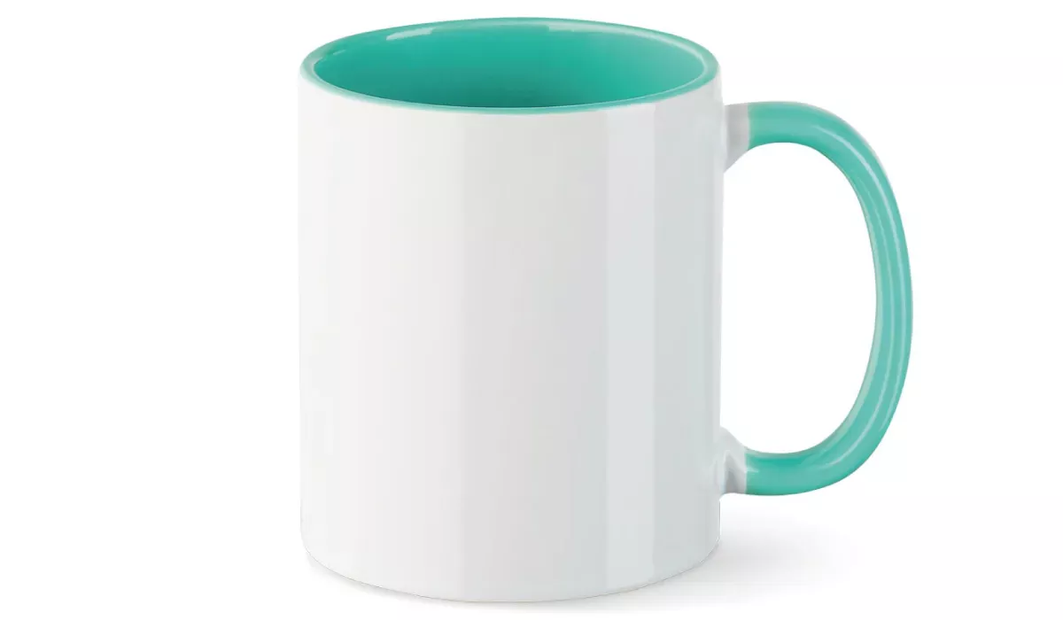 Keramiktasse Funny 330 ml - weiß/mint