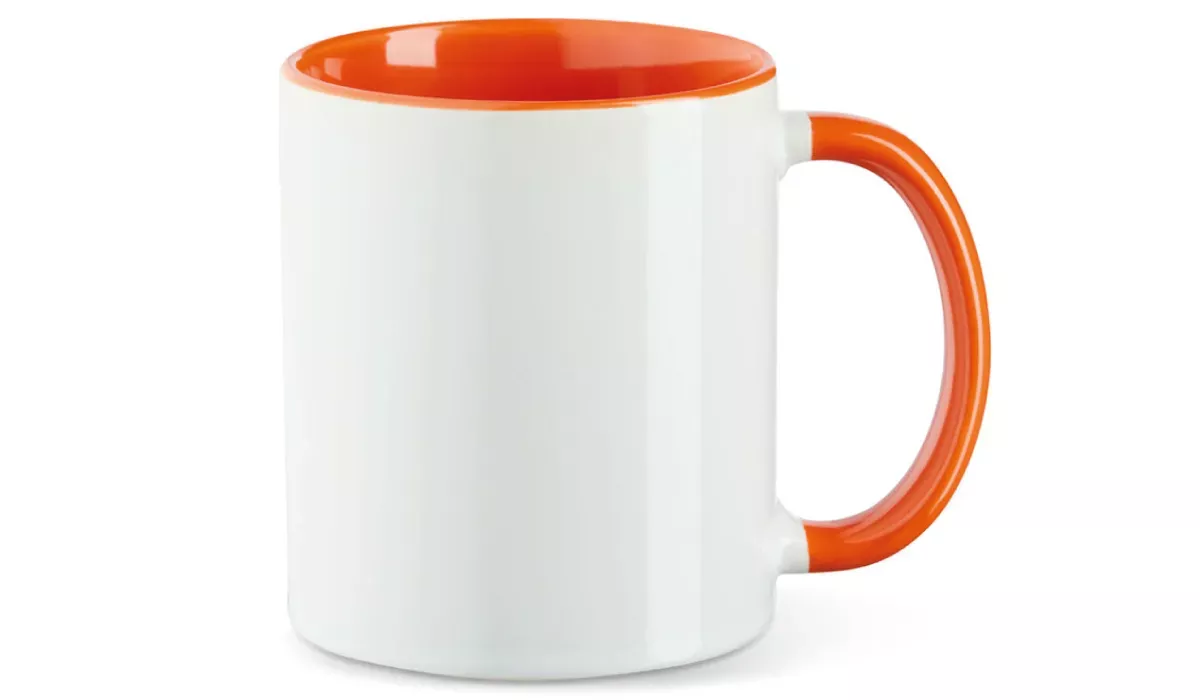 Cup Funny 330 ml - white/orange