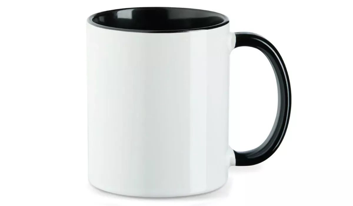 Keramiktasse Funny 330 ml - weiß/schwarz