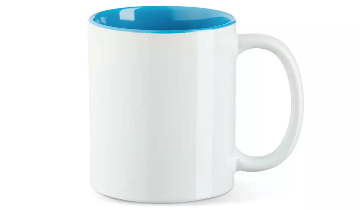 Keramiktasse Maria 330 ml - weiß/hellblau