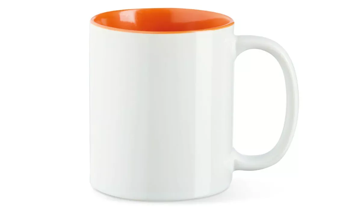 Keramiktasse Maria 330 ml - weiß/orange