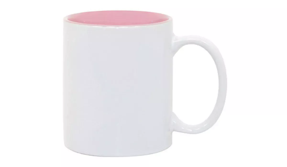 Keramiktasse Maria 330 ml - weiß/rosa