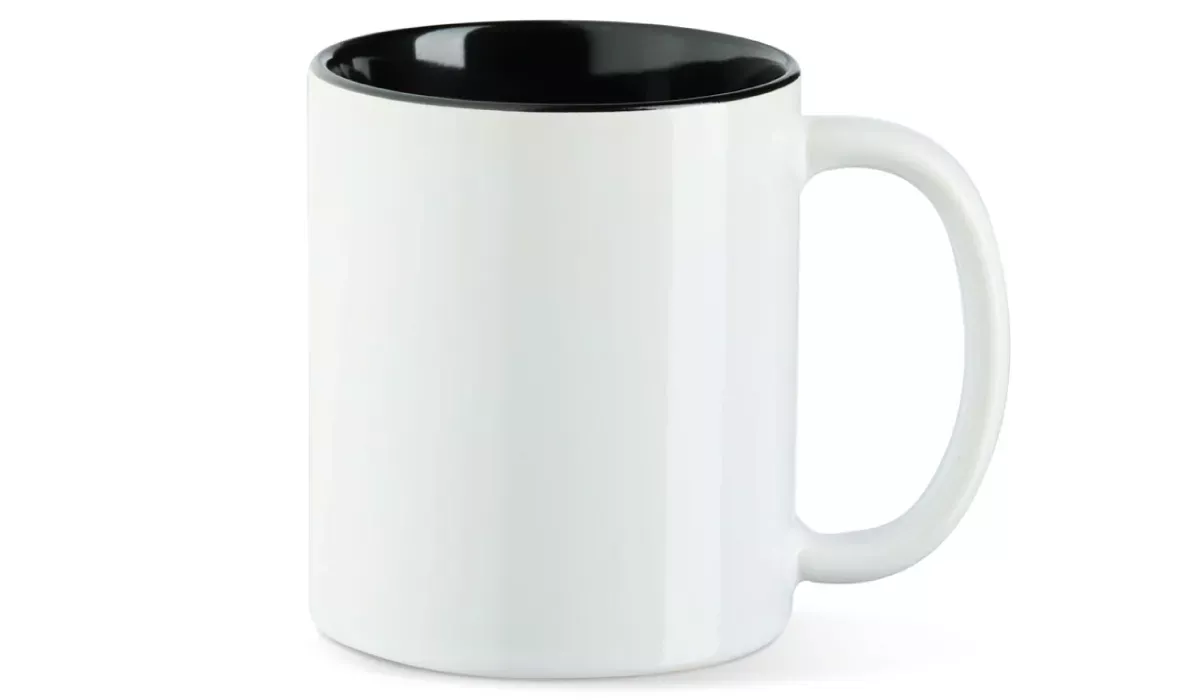 Keramiktasse Maria 330 ml - weiß/schwarz