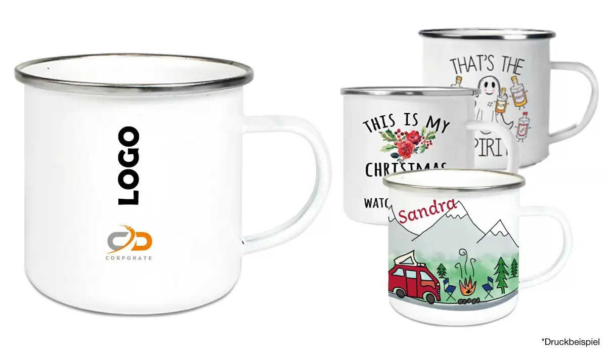 Enamel cup white 375 ml
