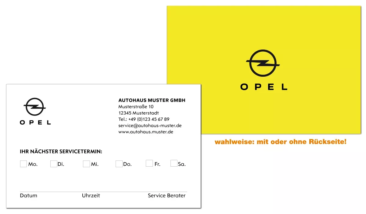 OPEL Partner Appointment cards Version 1