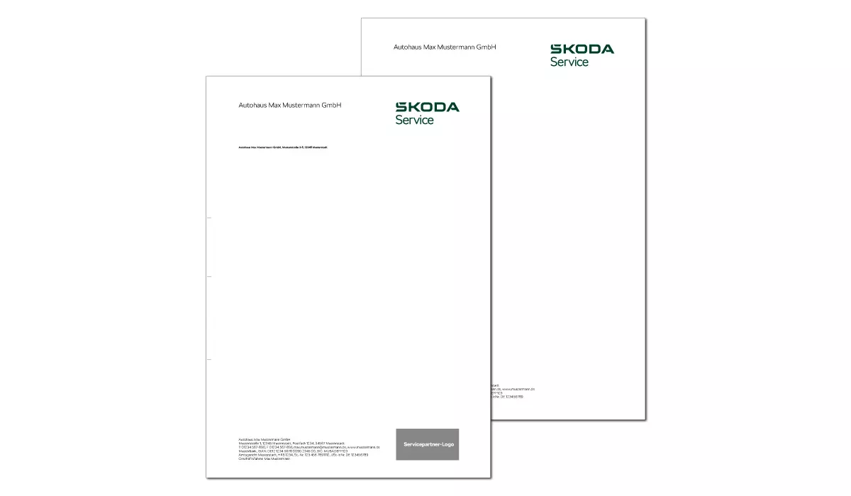 ŠKODA Service Stationery with company imprint