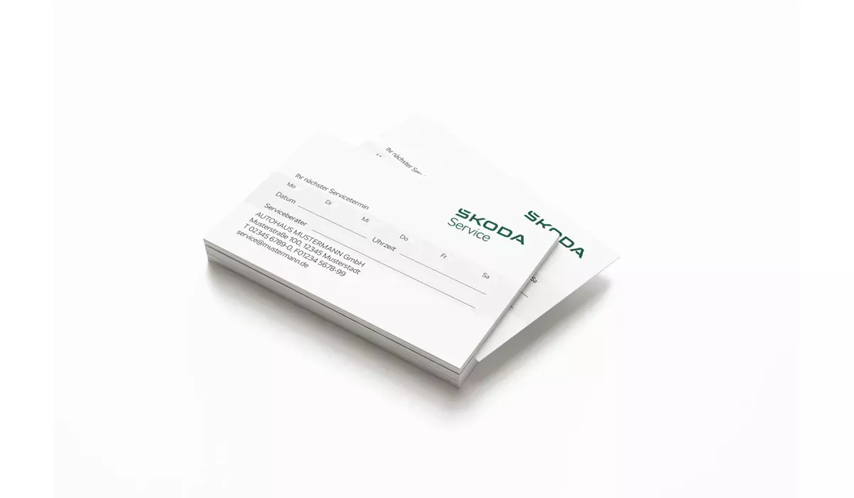 ŠKODA Service Appointment cards Version 3