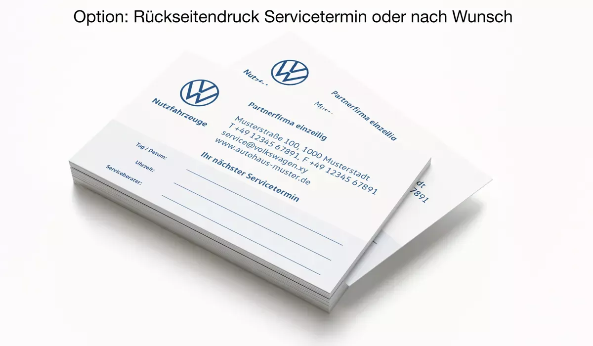 VW Commercial Vehicles Appointment Cards Version 1
