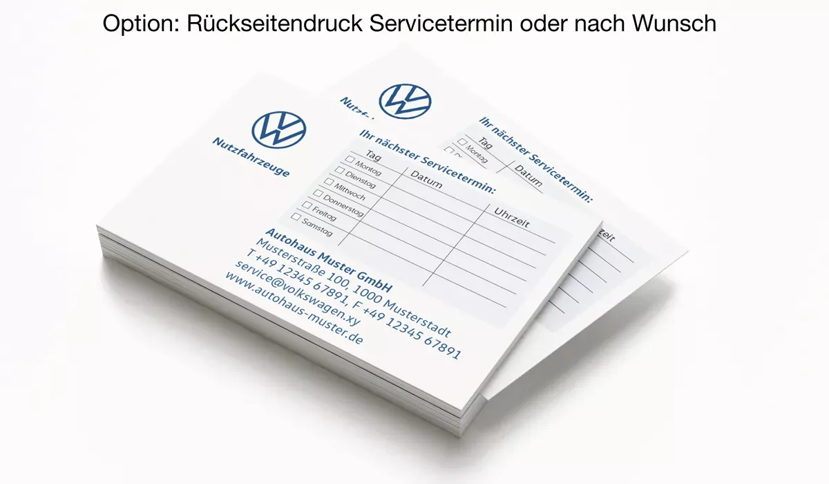 VW Commercial Vehicles Appointment Cards Version 2