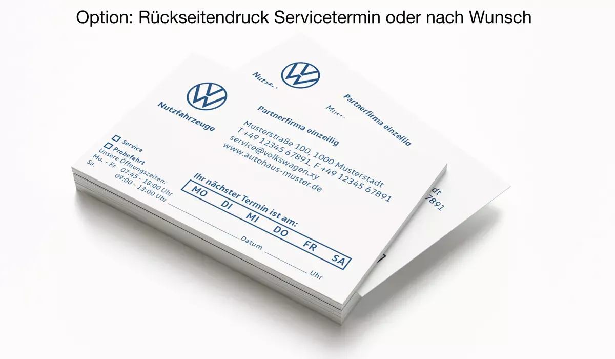 VW Commercial Vehicles Appointment Cards Version 3