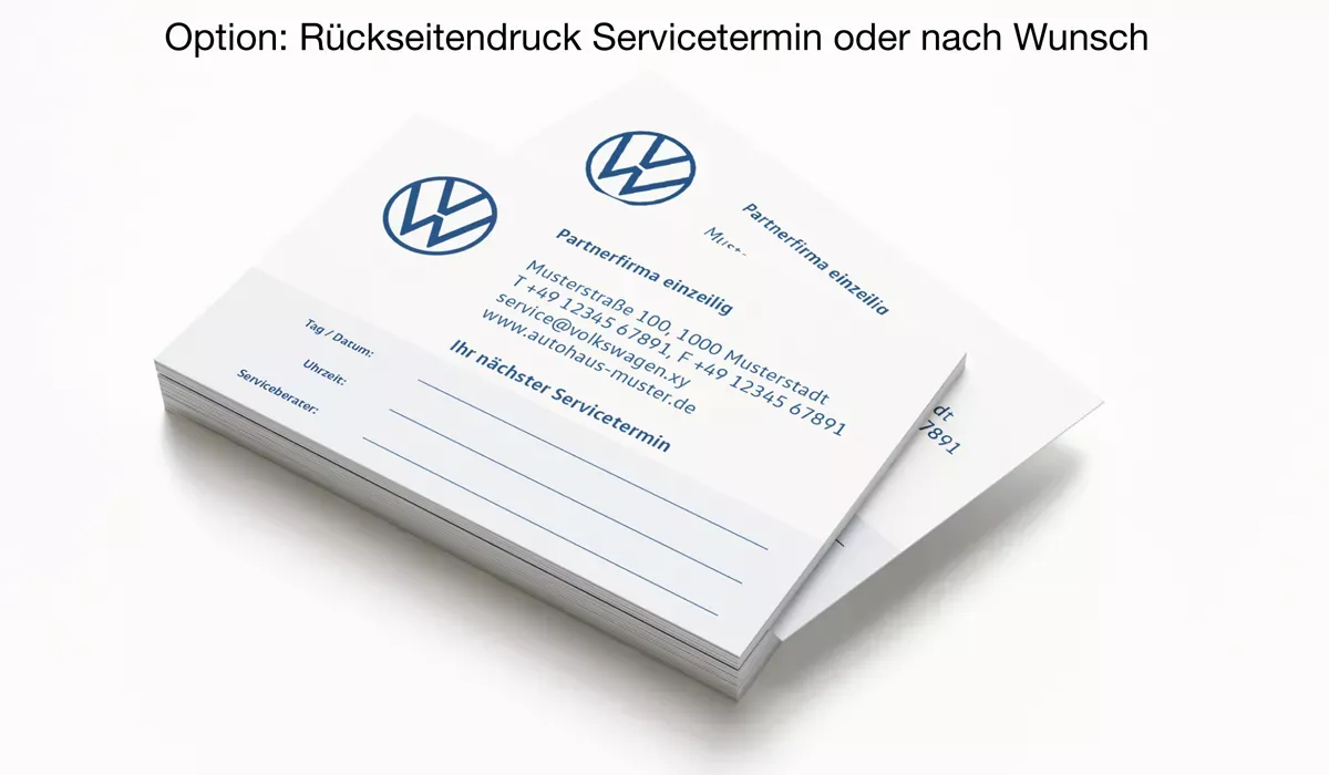 VW Partner Appointment Cards Version 1