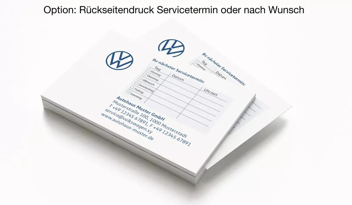 VW Partner Appointment Cards Version 2