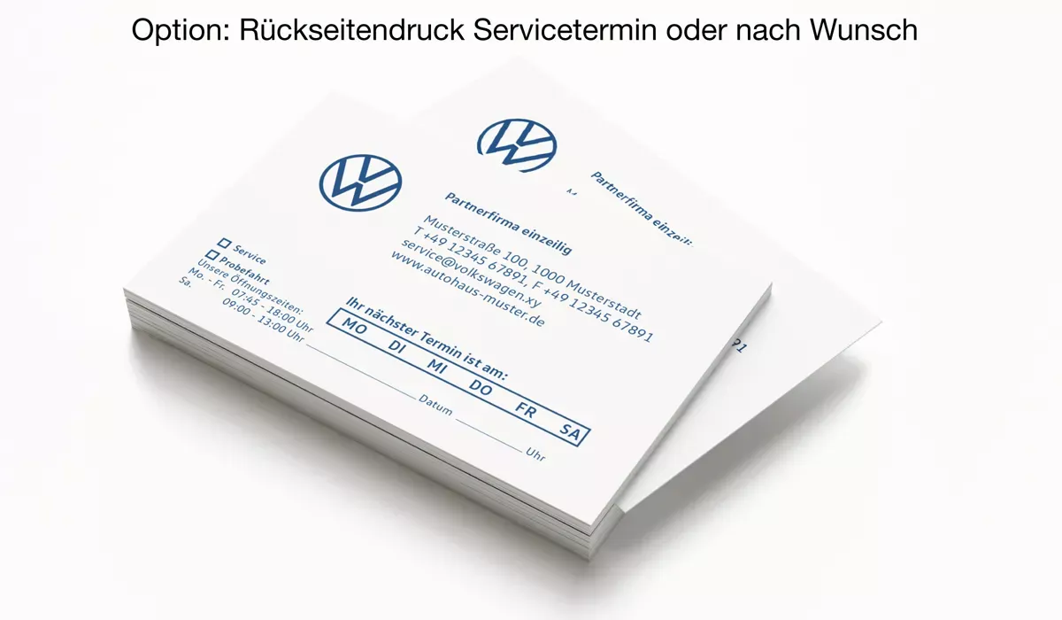 VW Partner Appointment Cards Version 3