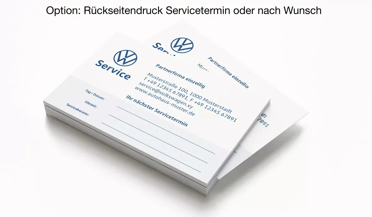 VW Service Appointment Cards Version 1