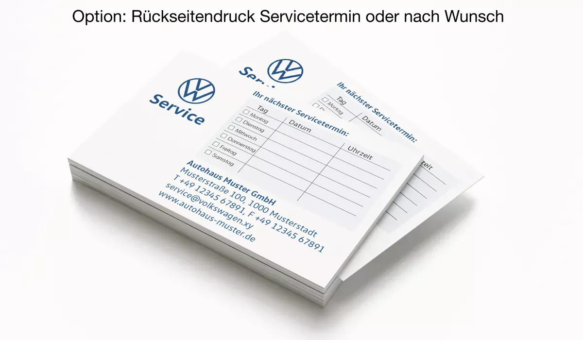 VW Service Appointment Cards Version 2