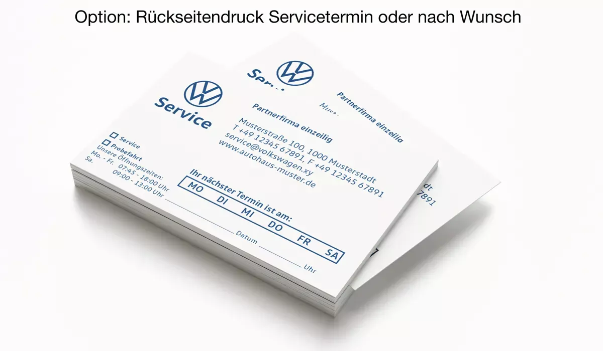 VW Service Appointment Cards Version 3