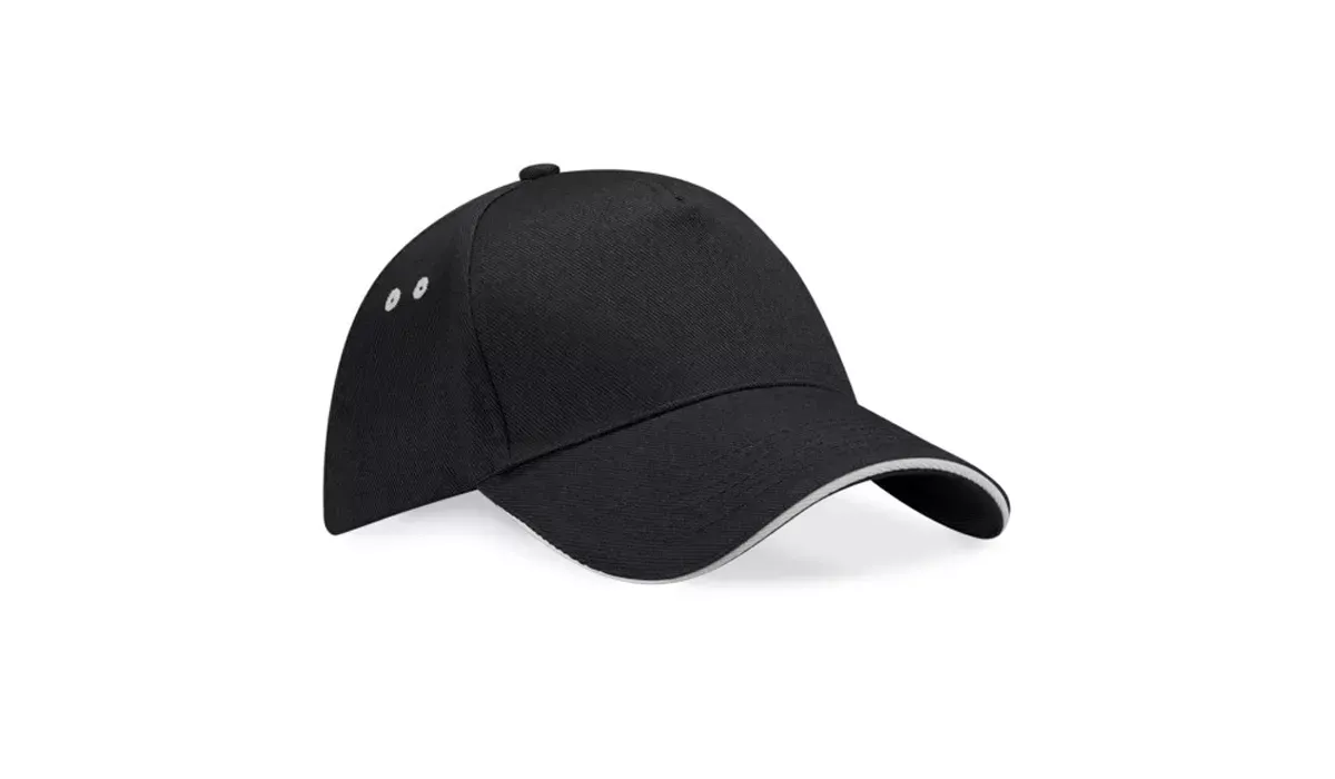 Beechfield Ultimate 5 Panel Cap - black/light grey