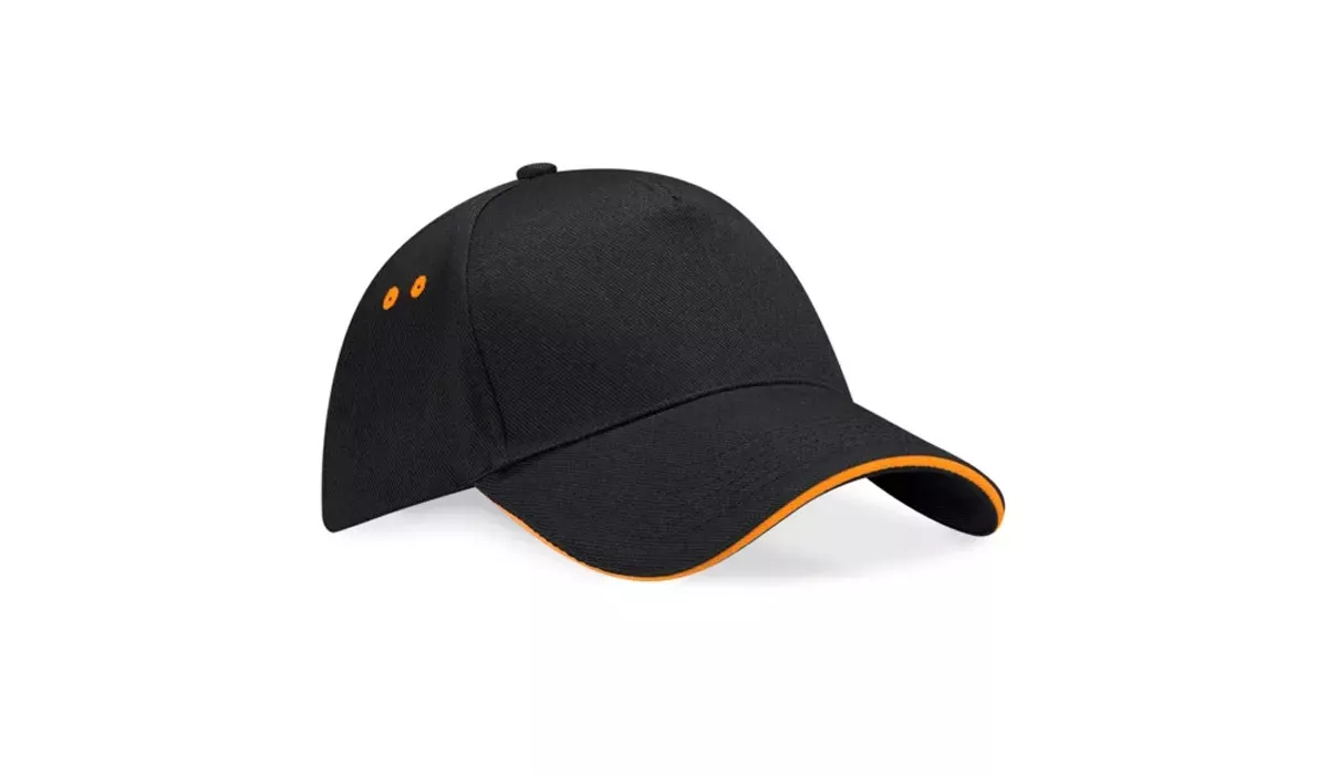 Beechfield Ultimate 5 Panel Cap - black/orange
