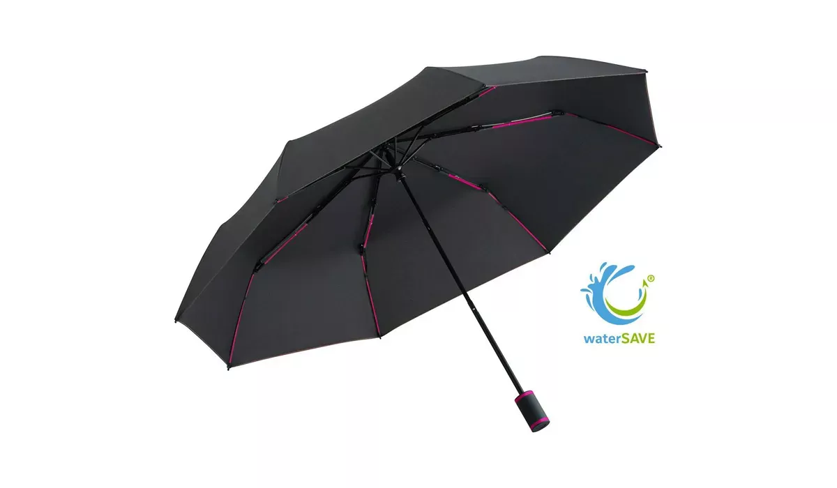 Taschenschirm FARE®-Mini Style - schwarz/magenta