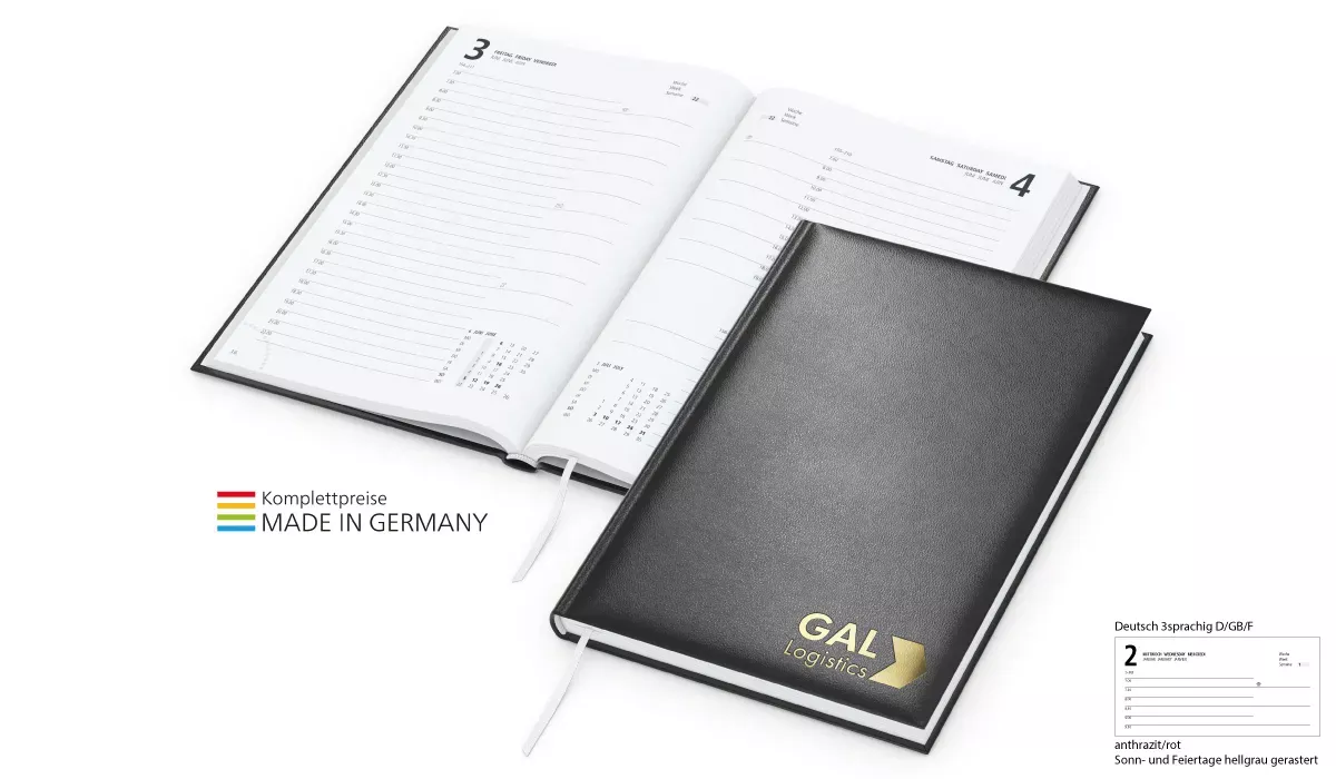 Book Calendar 2027 Basic Balacron including silver embossing