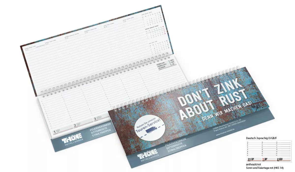 Table calendar 2027 Ideal Tivoli-Soft