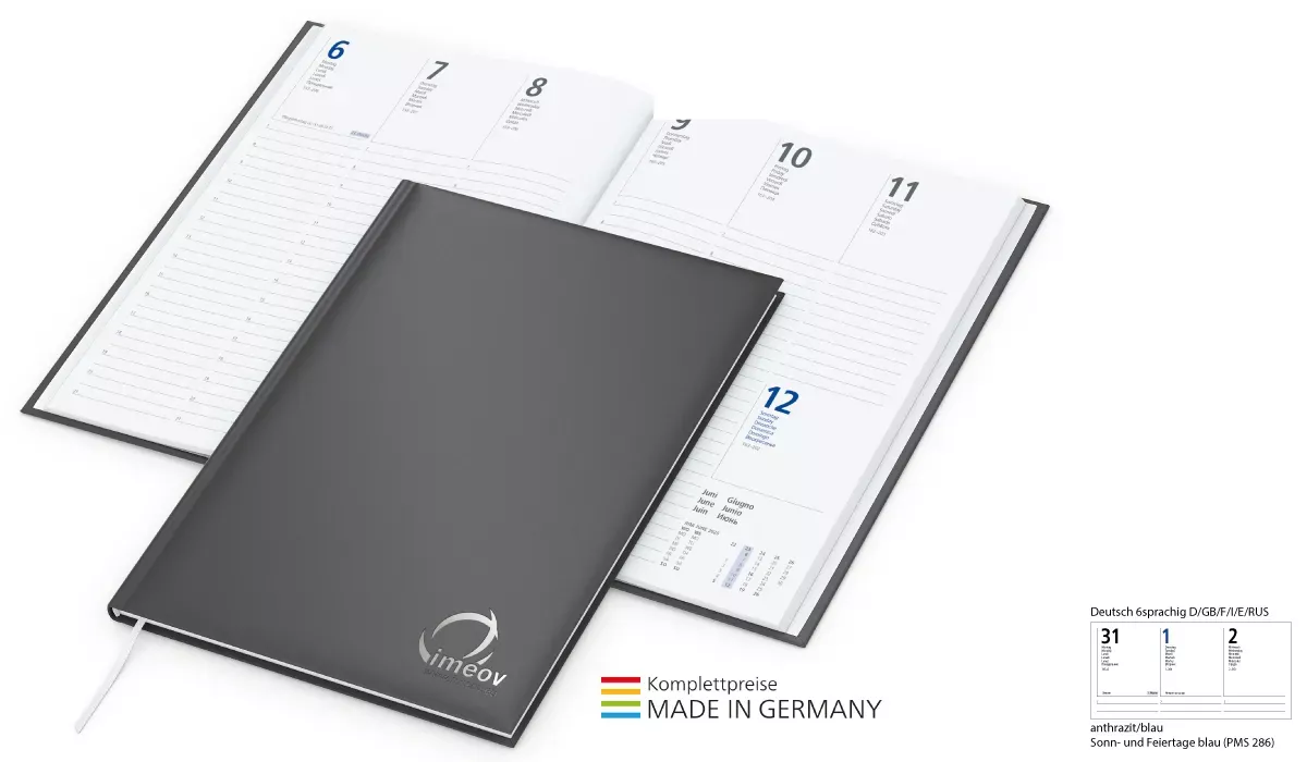 Buchkalender 2027 Media Future inklusive schwarzer Prägung